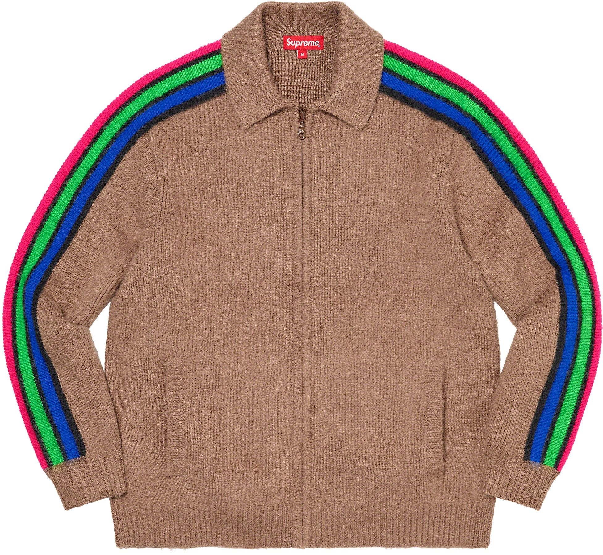 Sleeve Stripe Zip Up Sweater view 12